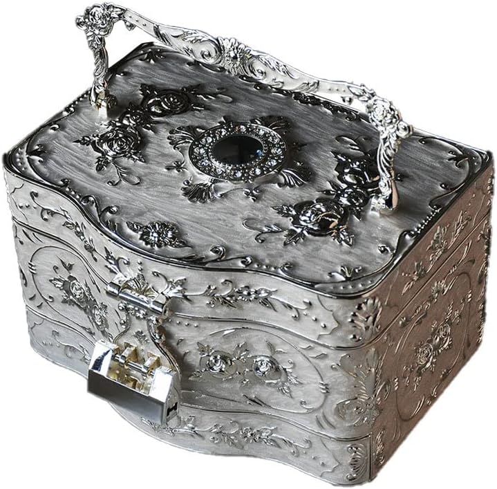 ジュエリーオーガナイザー ジュエリーケース ジュエリーボックス 3段 ジュエリーボックス 亜鉛合金収納..