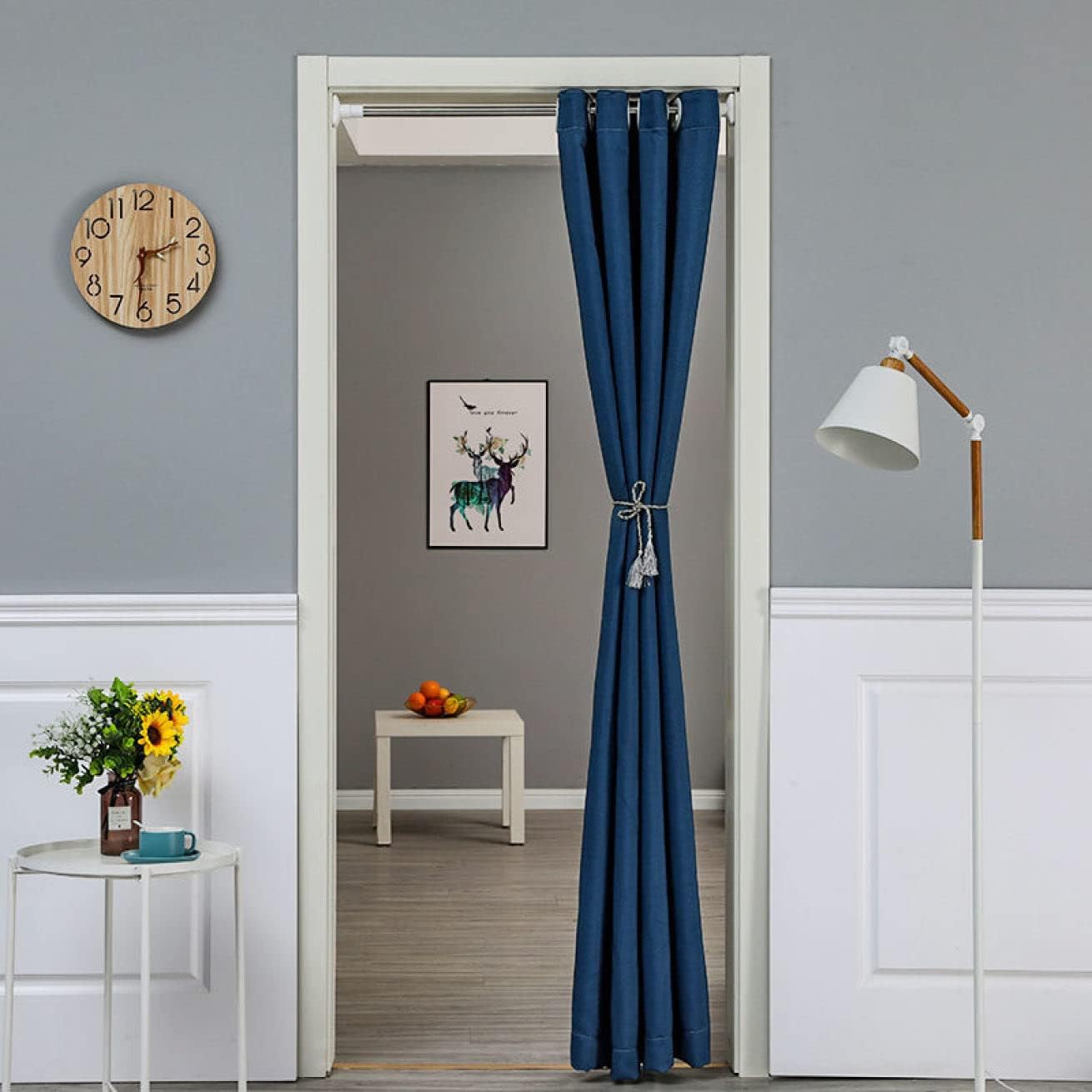 間仕切りカーテン のれん 85*160cn 風をふさぐ 熱帯バナナの葉 90％遮光 半間幅 階段カーテン お部屋 ..