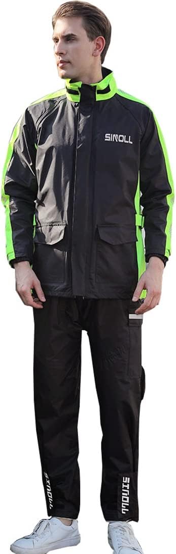 レインウェア上下セット メンズ レインスーツ上下セット 撥水 雨合羽 反射帯付き カッパ 透湿 雨着 防..