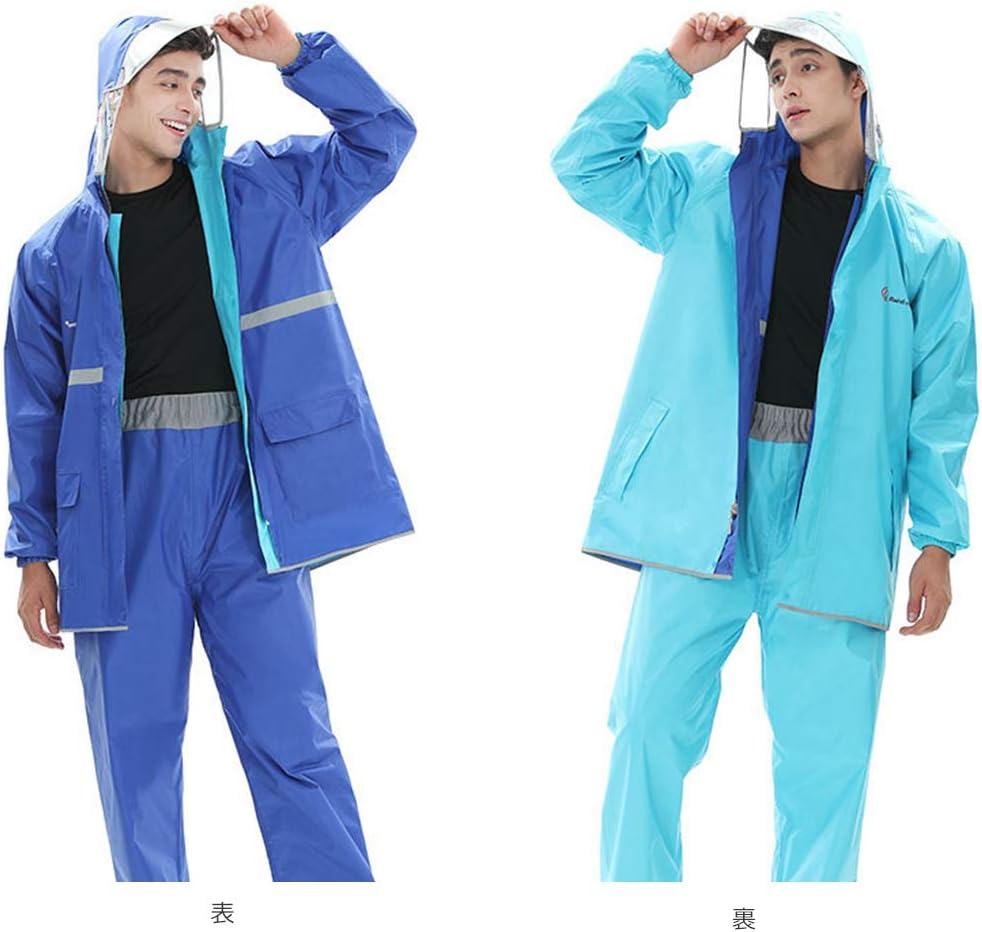 レインウェア上下セット レディース レインコート メンズ 雨具 リバーシブル 男性 レインスーツ 上下セ..