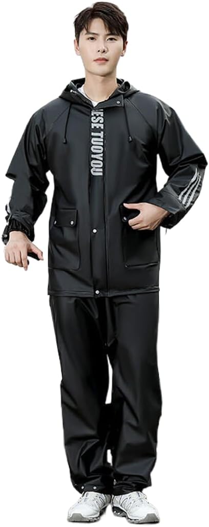 レインスーツ 上下セット メンズ ロング レインポンチョ 大きいサイズ 男女兼用 雨具 軽量 レインウェ..