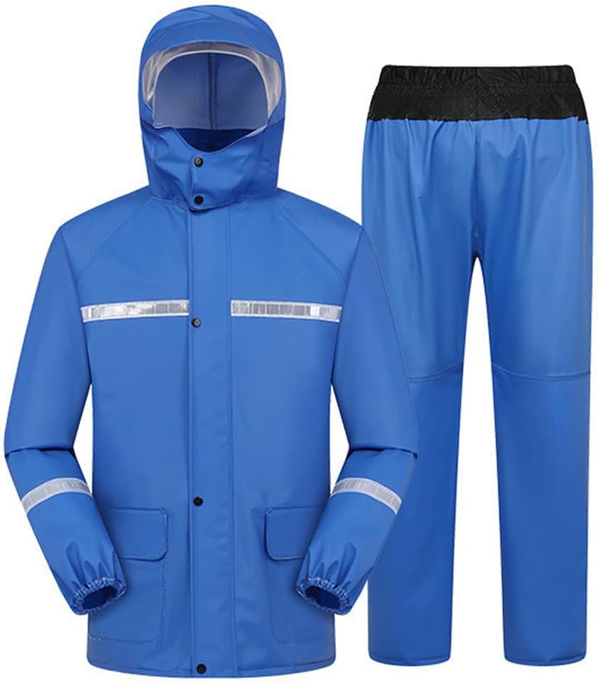 レインスーツ 上下セット メンズ ロング レインポンチョ 男女兼用 雨具 軽量 レインウェア 撥水 自転車..