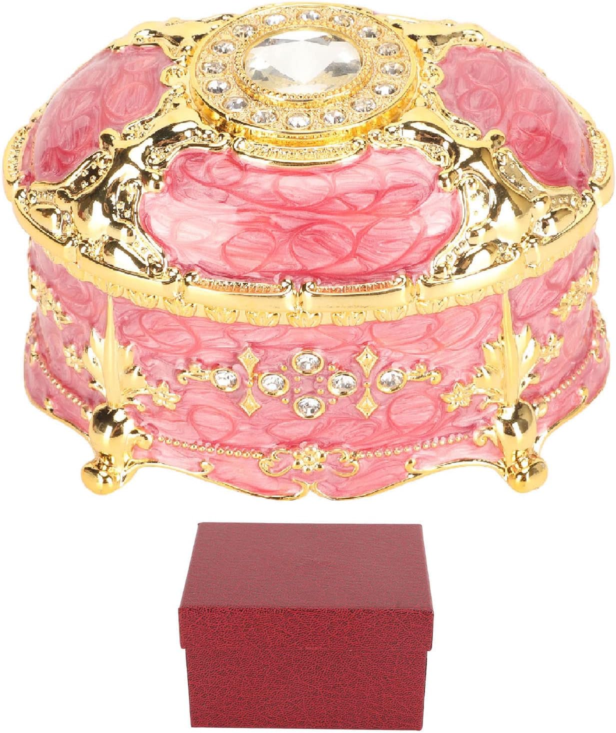 ハンドペイント エナメル 小物入れ ヴィンテージ ジュエリー ボックス ラインストーン ジュエリー ボッ..