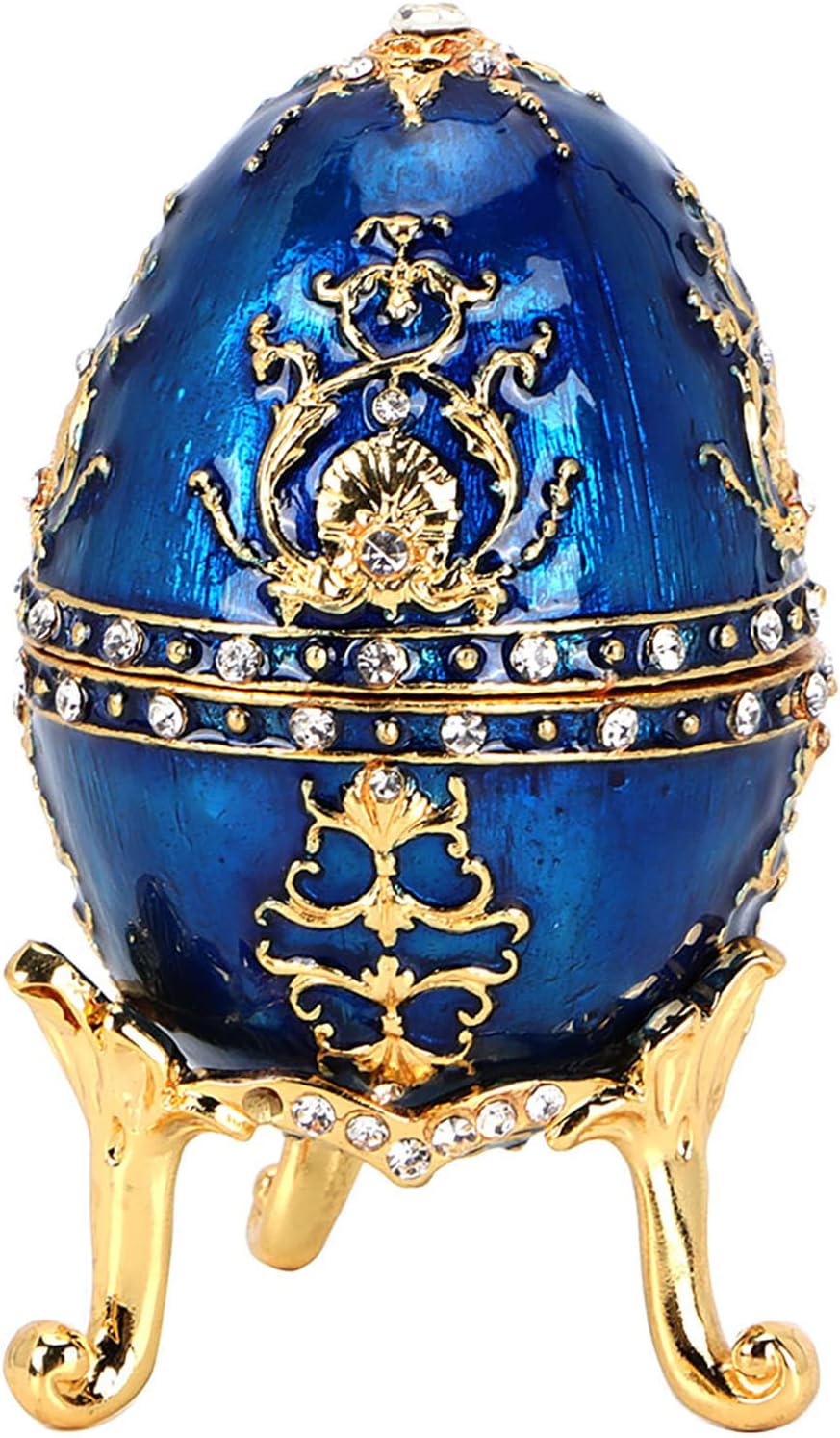 卵型小物入れ メタルジュエリー小物入れ エナメルジュエリーボックス エナメル塗装 シャイニーメタルクラフト 小物入れ ホームデスクトップ装飾オーナメント