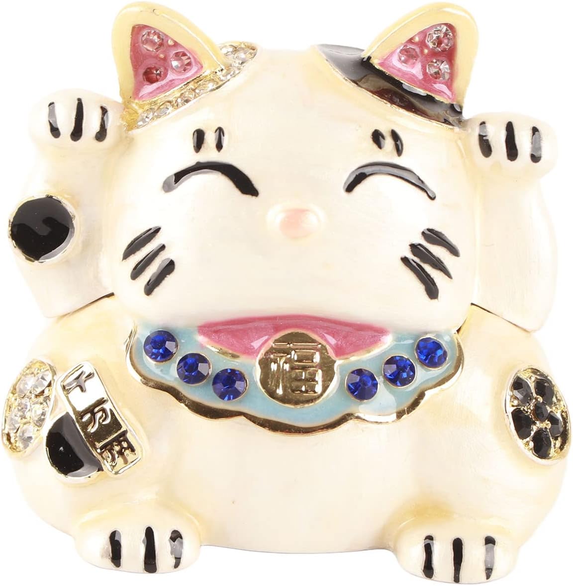 ハンドペイント エナメル 小物入れ ヴィンテージジュエリー ボックス 猫 小物入れ かわいい 動物 亜鉛..