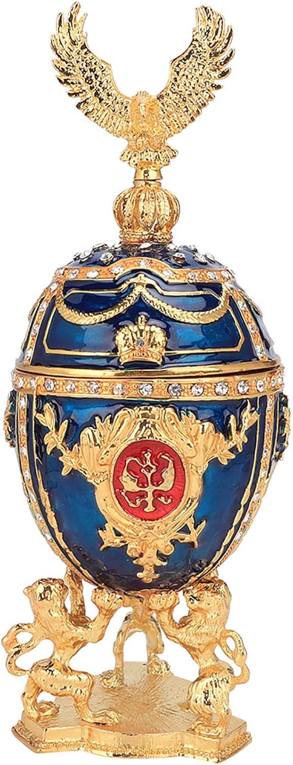 卵型小物入れ メタルジュエリー 小物入れ エナメルジュエリー ボックス 金メッキ エナメル 塗装 シャイニー メタル クラフト ジュエリー ボックス ホームデコレーション オーナメント