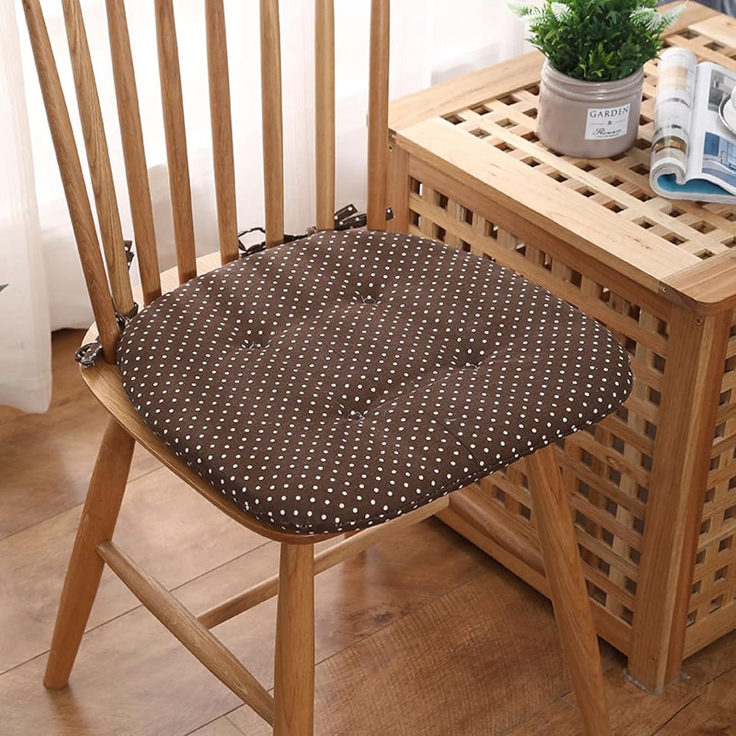 座布団 綿麻 厚め ダイニングチェア用 ひも付き 滑り止め 座り心地いい 高反発 日式 北欧 総柄 おしゃれ ダイニング オフィス 車 読書 和室 お尻に優しい 抗菌防臭 通気 クッション オールシー