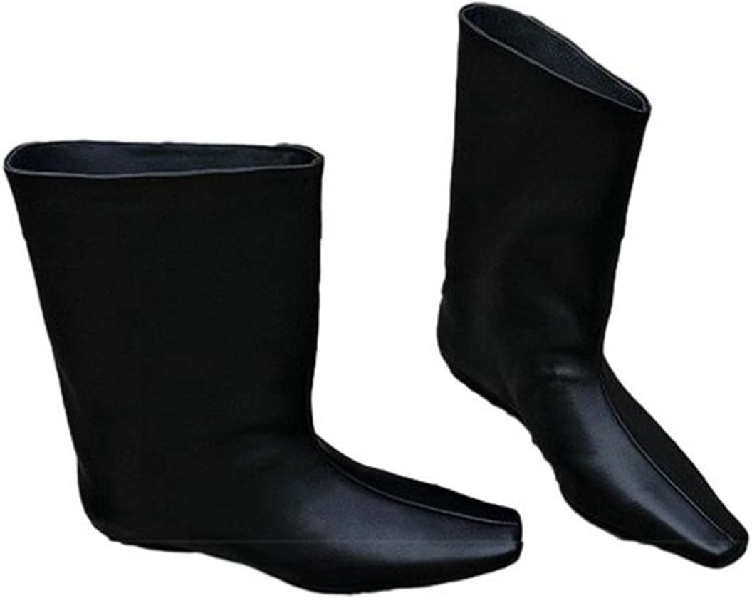 ロングブーツ レディース 膝高 長靴 ジョッキーブーツ ワイドシャフト インヒール ポインテッドトゥ シ..