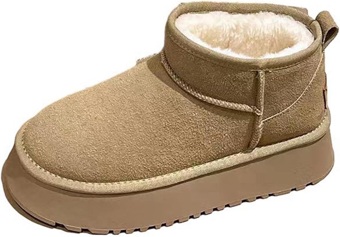ショートブーツ ムートンブーツ レディース 裏ファー ミドル丈 雪靴 ぽかぽか 保温 着脱簡単 歩きやす..