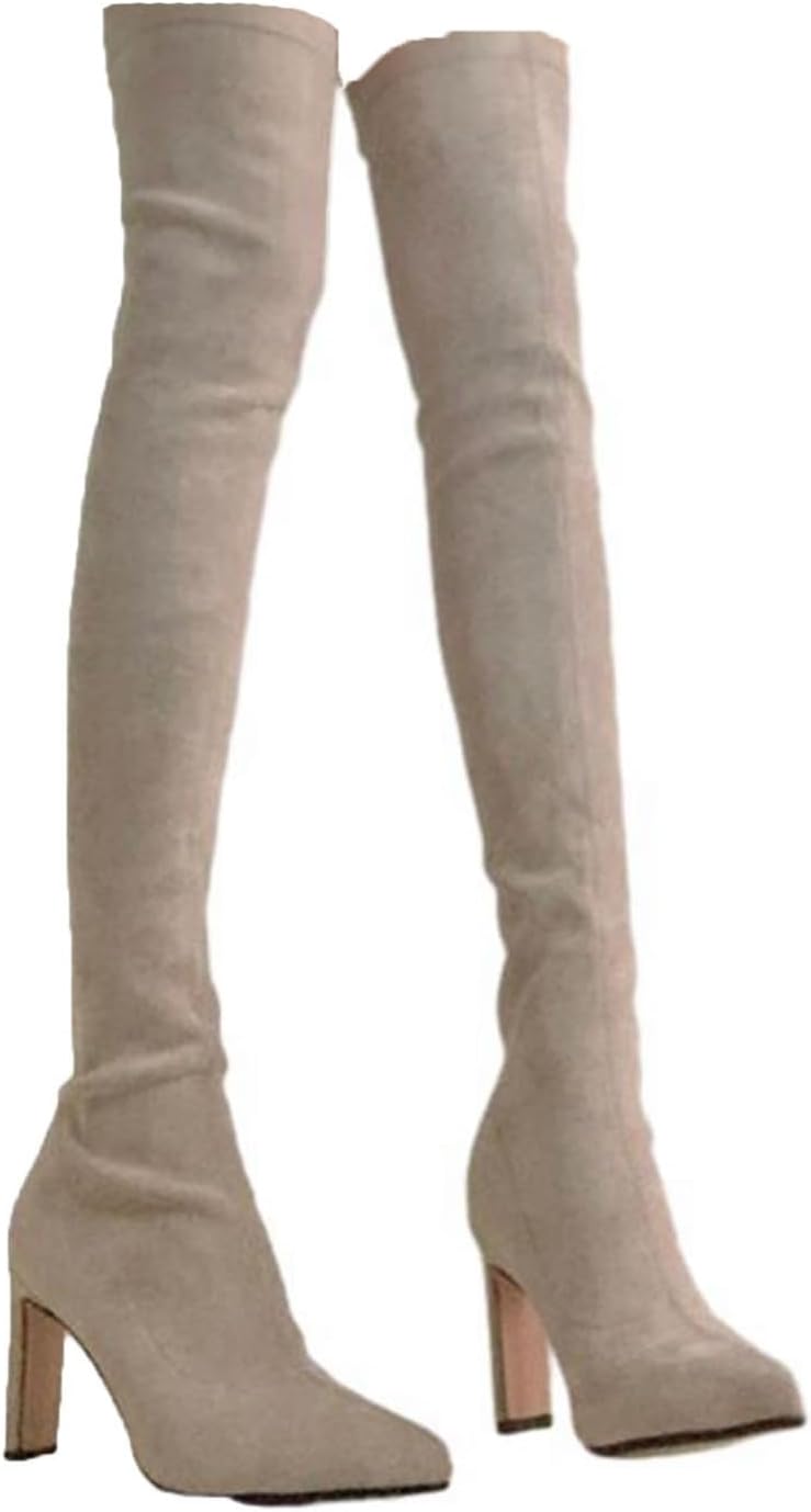 膝上 ロングブーツ レディース オーバーブーツ 8cmアップ オーバーニー 秋冬春 シンプル 美脚 脚長 大..