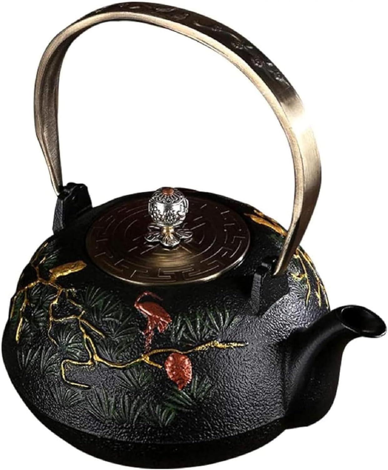 鋳鉄ティーポット コーティング ステンレス鋼鋳鉄ティーポットケトル お湯を沸かす お茶美しいパターン..