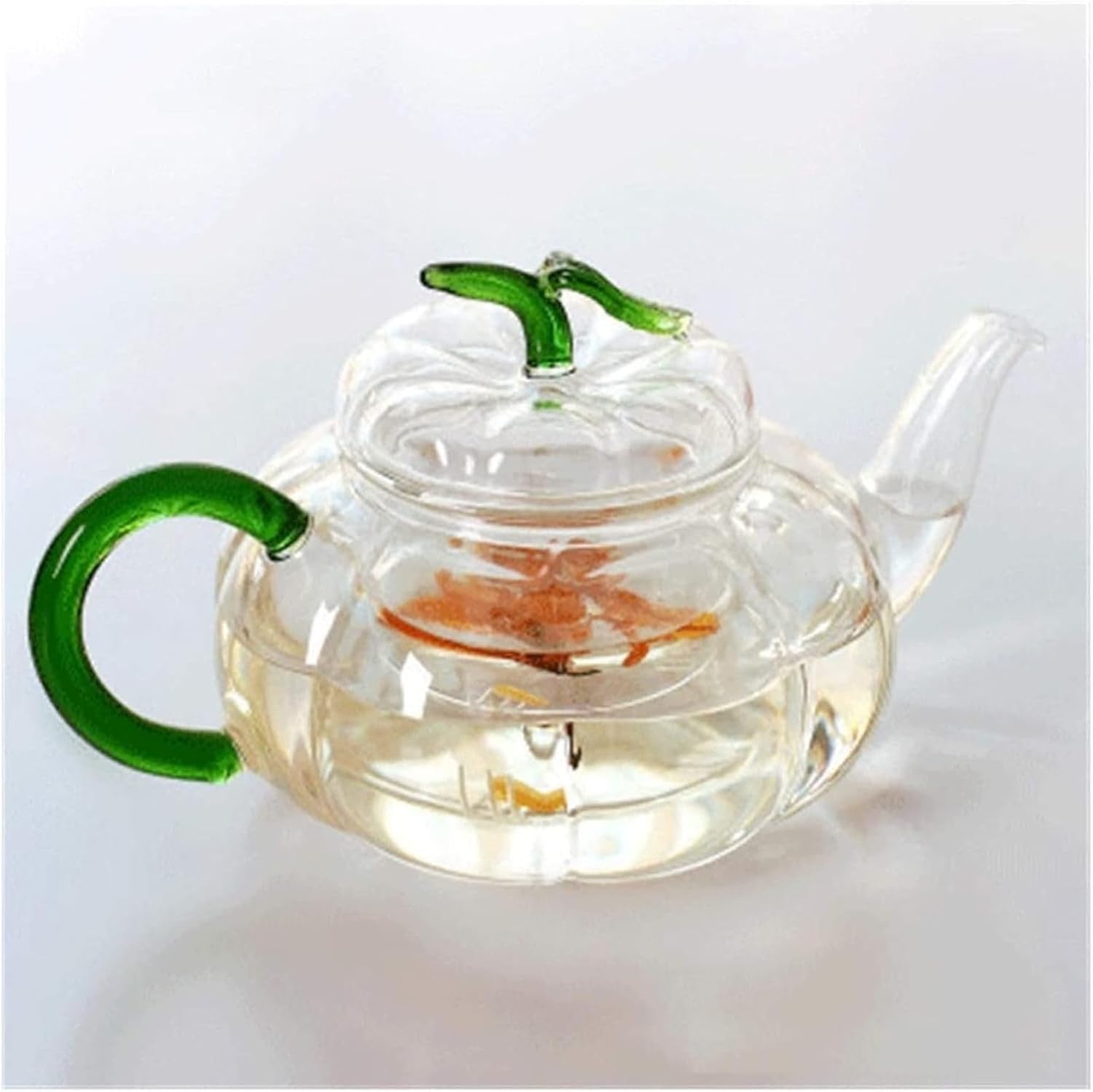 ティーポット 急須 ティーポット ガラス ティーポット リーフカボチャティーポット フィルターライナー 透明 ガラスティーセット ティーポット