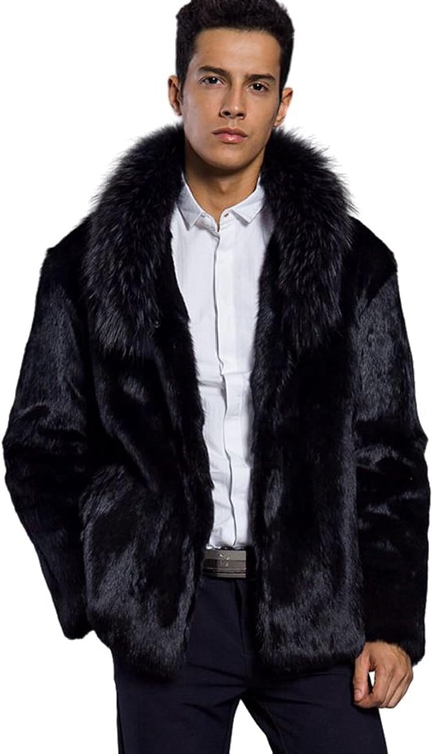 ショート丈 ファーコート メンズ フェイクファー ボリューム襟 ファージャケット 長袖 もこもこ 厚手 トップス ジャンパー 大きいサイズ 防寒 ボアジャケット 個性 カジュアル ストリート系 男性