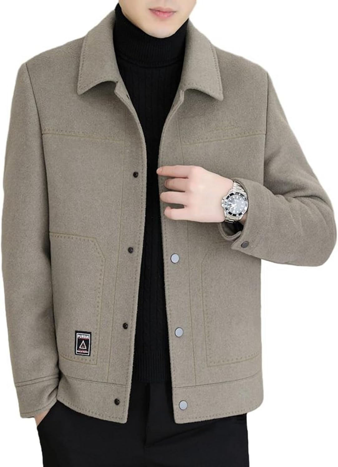 テーラードジャケット メンズ ビジネス スーツジャケット ラシャ 折り襟 ショート丈 冬服 ブレザー チェスターコート 防寒保温 柔らかい 厚手 ビジネス 通勤 カジュアル アウター スリム ファッシ