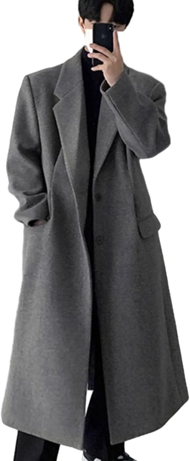 ロングコート メンズ チェスターコート ウール ビジネス 裏綿 秋冬 ワンボタン マキシ丈 トレンチ 大きいサイズ 防寒防風 かっこいい ゆったり シンプル 上着 ジャケット 通勤 オフィス お出掛け