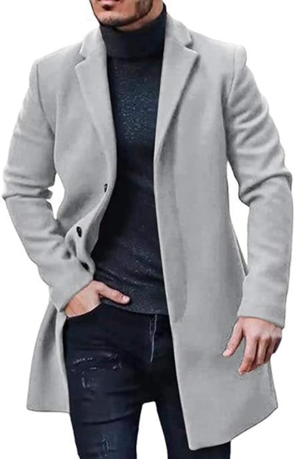 チェスターコート メンズ ラシャ 秋冬 ロングジャケット トレンチコート 防寒着 保温 柔らかい 厚手 ノッチドラペル 無地 着痩せ 通学 旅行 カジュアル 大きいサイズ おしゃれ 上着 トップス