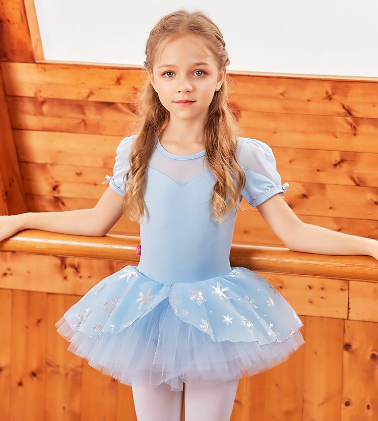 衣裝 バレエレオタード バレエダンス 子供 ダンス衣裝 女の子 オールインワン ワンピース 半袖 チュチュ ジュニア 練習(xí)著 競技