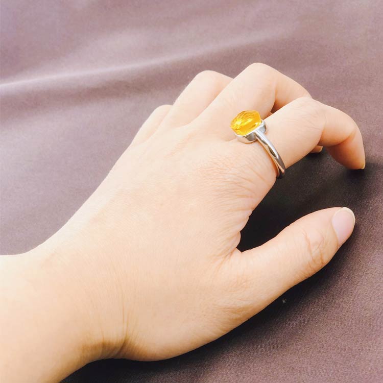 指輪 全12色 クオーツ リング ヌードリング スクエア リング 人工水晶 クリスタル ...