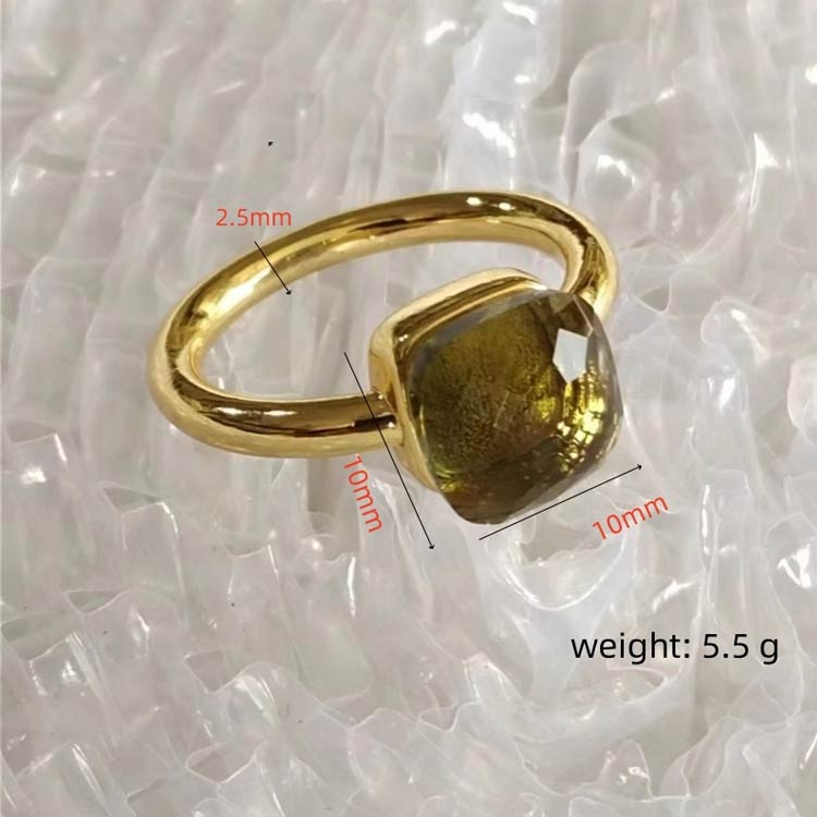 指輪 全12色 クオーツ リング ヌードリング スクエア リング 人工水晶 クリスタル ...