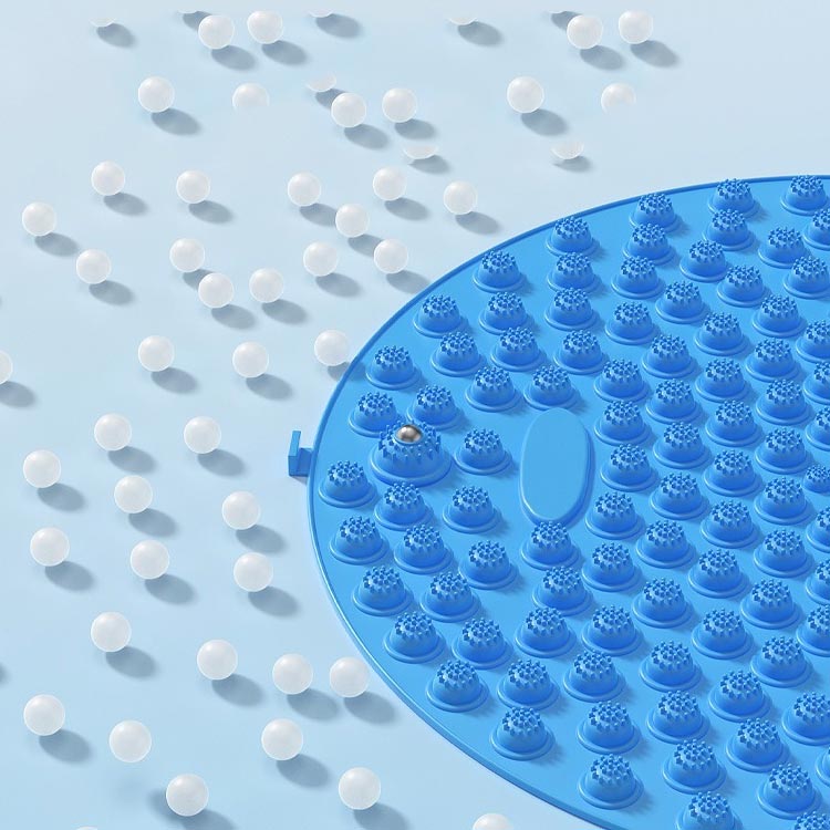 東洋SHOPの足ツボ マット 足つぼ押し 健康マット 足踏み つぼ押し 足のむくみ マッサージ 直径55cm 足裏マッサージ 滑り止め 足ツボ刺激 足裏刺激 丸型 ストレス解消 家庭用 オフィス フットケア 健康マット マッサージマット｜アングル2