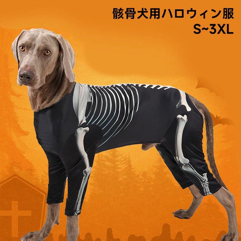 【在庫は残り5点】 ペット 犬 ハロウィン 服 骸骨 変身 服 カジュアル 大型犬 ペット用品 Halloween