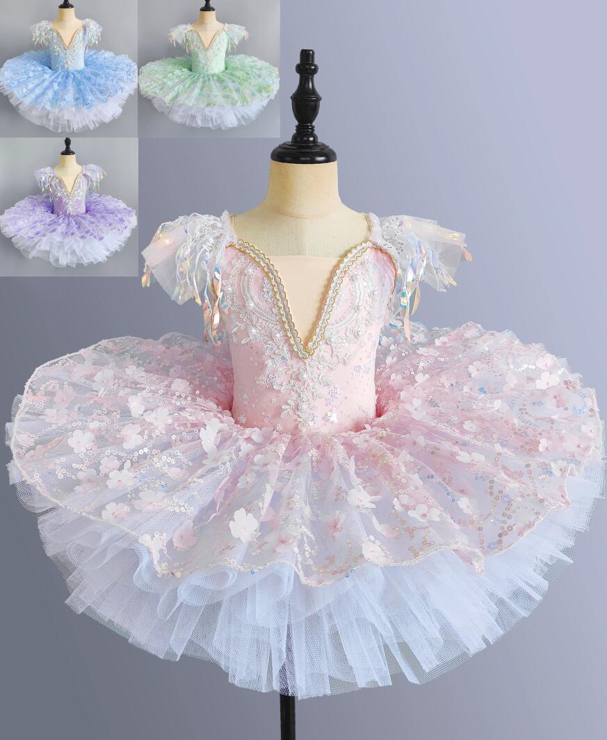 可愛いバレエワンピース 花柄 子供キッズ ダンスドレス 女の子 レッスンウェア tutu チュチュドレス バレエ用品 プリンセス お
