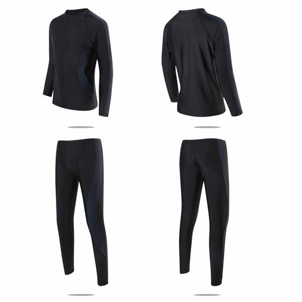 メンズ 上下セット 大きいサイズ 速乾 水陸 長袖 セットアップ 競泳水着 体型カバー 練習用 ラッシュガード スポーツジム プー