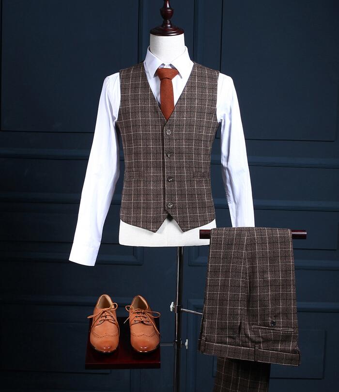スリーピース 高級感 タキシード 二つボタン チェック柄 長袖 細身 礼服 紳士服 冠婚葬祭 オフィス ビジネス セレモニー フォー