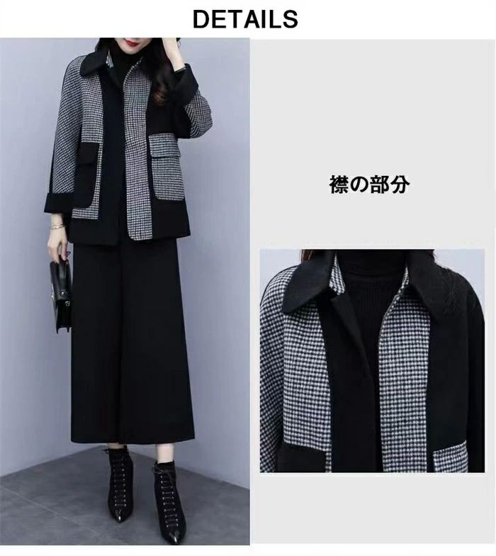 1.1kg S-3XL 綿入り 厚手 通勤 フォーマル 大きいサイズ レディーススーツ 秋冬 ビジネススーツ チェック柄 卒学式 入園式 ワイ