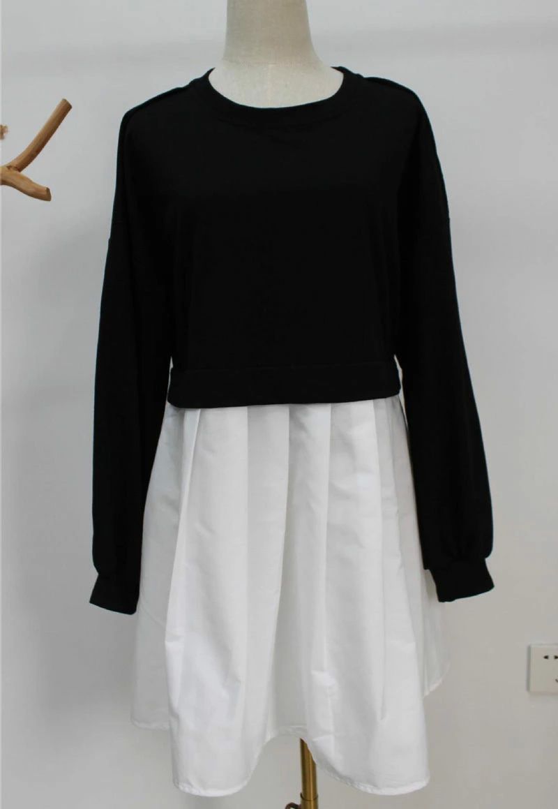 高身長 低身長 オーバーサイズ 可愛い おしゃれ 配色 無地 プルオーバー Tシャツ チュニック カジュアル ゆったり きれ