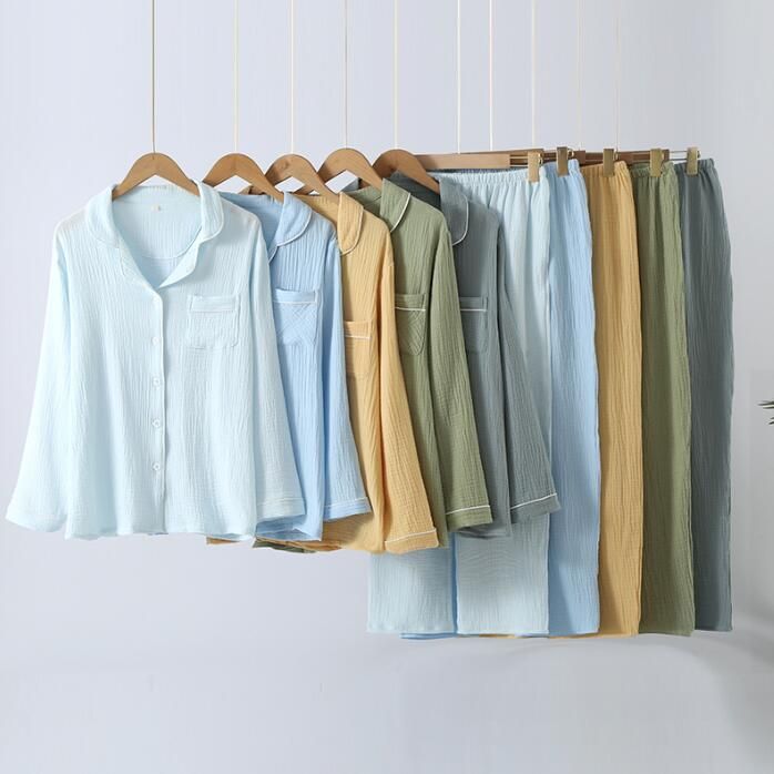 パジャマ 部屋着 レディースルームウェア パジャマ ナイトウェア ルームウェア 上下セット ガーゼ コットンパジャマ 長袖 肌に