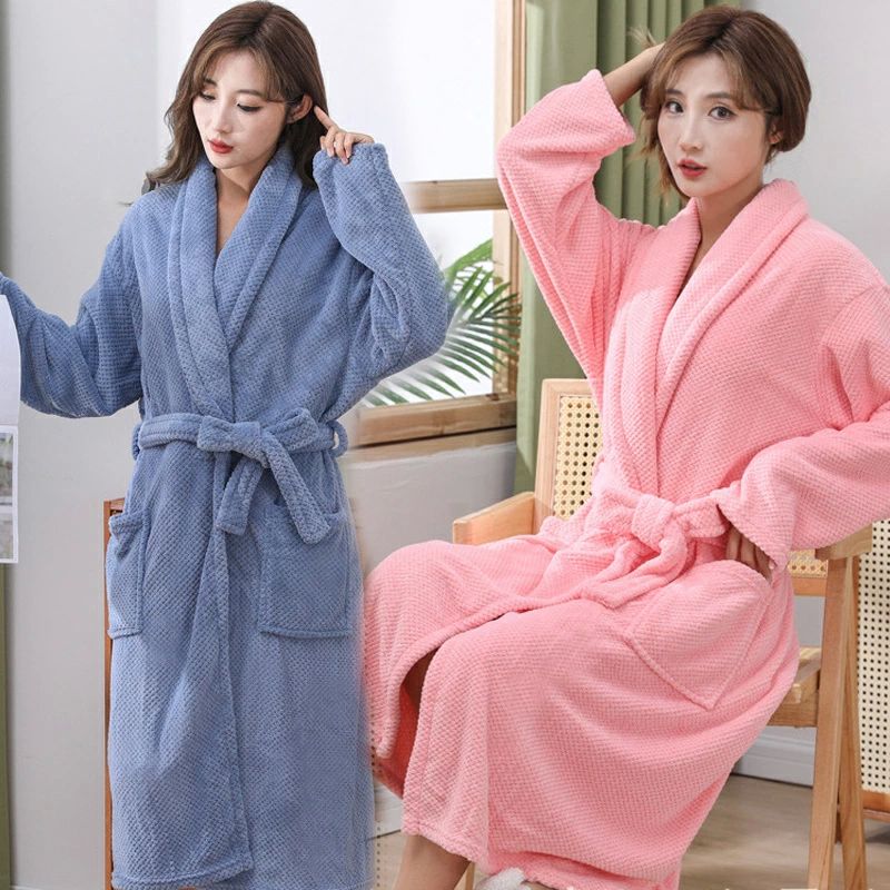レディース もこもこ 厚手 防寒 カップル ロング ルームウェア タオル地 ママ バスローブ単品 大きいサイズ 高級 ガウン バスタ