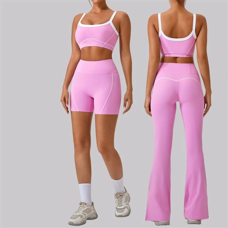 レディース 欧米風 ヨガウェア 上下セット セットアップ スポーツブラ ブラジャー フィットネスウェア ショートパンツ ロングパ