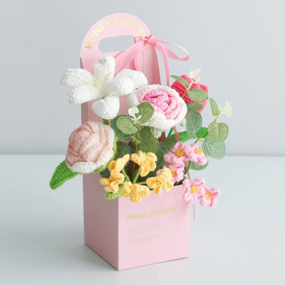ブーケ 箱入り インテリア ギフト 永遠の花 ピンク ブルー イエロー デスク装飾 バレンタインデー 母の日 プレゼント
