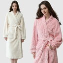 レディース もこもこ 厚手 綿 フラワー 防寒 冬 ロング 長袖トップス ルームウェア タオル地 ママ バスローブ単品 大きいサイズ