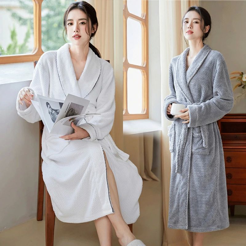 レディース もこもこ 防寒 秋冬 コンフォート ロング 長袖トップス ルームウェア タオル地 ママ バスローブ単品 大きいサイズ 高