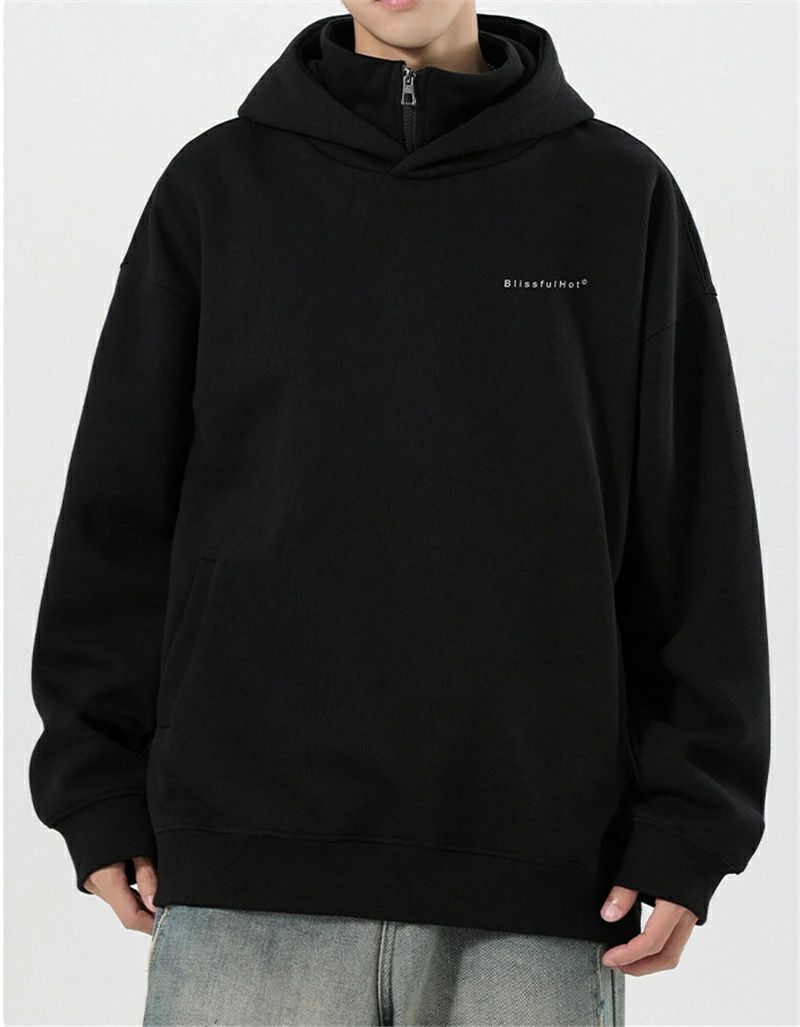 パーカー おしゃれ 長袖 プリント ジャケット ゆったり ジッパー 秋冬 フーデッド ハイネック 秋 冬 服 プルパーカー 韓国 大き