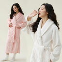 レディース もこもこ 厚手 冬 裏起毛 カップル パジャマ 秋冬 ロング フランネル タオル地 ママ バスローブ単品 大きいサイズ 高