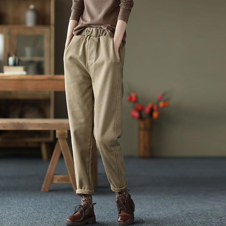 デニ 防寒 コットン 秋冬 ジーパン レディース 厚手 あったか 暖かい 裏起毛 綿 保温 チノパンツ 裏起毛 ゆったり 裏起毛パンツ