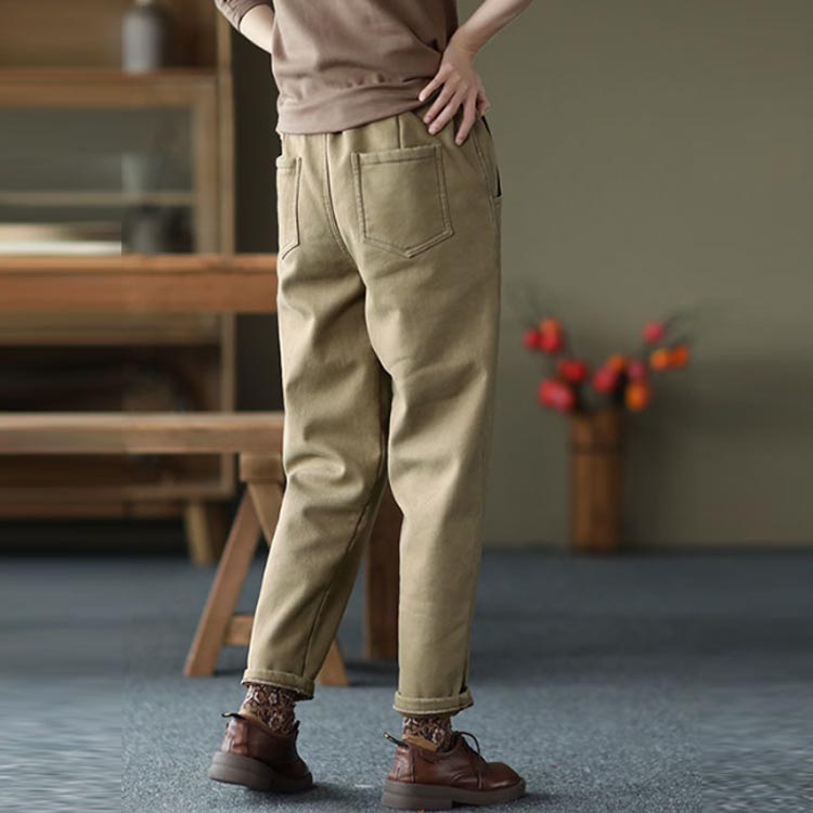 デニ 防寒 コットン 秋冬 ジーパン レディース 厚手 あったか 暖かい 裏起毛 綿 保温 チノパンツ 裏起毛 ゆったり 裏起毛パンツ