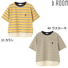 b-ROOM/クマ刺しゅうレイヤード風ボーダービッグTシャツ/90-130ｃｍ/2022SS/9822203