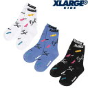 エクストララージ キッズXLARGE KIDSロゴ総柄クルーソックス17-21cm/2024-049442404