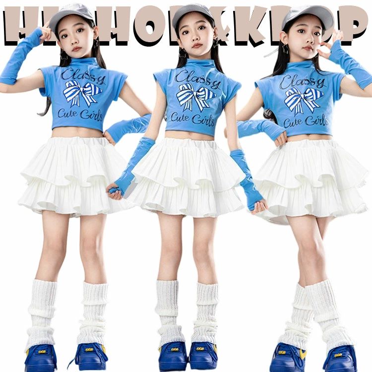 女の子 チア チアガール 韓国 k-pop キッズ ダンス衣装 セットアップ ダンスウエア ノースリーブ ショ..