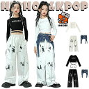 デニム帯 キッズ ダンス衣装 キッズダンスセットアップ 女の子 パンツ トップス へそ出し シャツ カジュアル 子供 ストリート ダンスウェア ヒップホップ ジャズダンス ポッピング 演出服 舞台服 練習着 団体服 応援団 個性派 かっこいい おしゃれ
