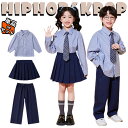 ストライプ柄 子供服 フォーマルスーツ キッズ ダンス衣装 セットアップ シャツ プリーツスカート パンツ 長袖シャツ ワイドパンツ 女の子 男の子 韓国 上下セット 発表会 ゆったり 小学生 入学式 卒業式 パフォーマンス衣装 幼稚園 クラス服 コーラ|詳細画像