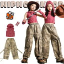 ノースリーブパーカー ピンク チアガール へそ出し キッズ ダンス衣装 セットアップ 女の子 迷彩カーゴパンツ ファッション かっこいい かわいい おしゃれ 演出服 発表会 団体服 応援団 演奏会 ジャズダンス HIPHOP 韓国 K-POP ステージ衣