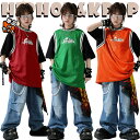 HIPHOP ヒップホップ キッズ ダンス衣装 セットアップ 秋 春 半袖 tシャツ 柄tシャツ デニムパンツ ユニセックス 総柄 男の子 女の子 子
