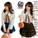 卒業式 スーツ 女の子 大きいサイズ 韓国 制服 ブラウス シャツ インナー ピアノ発表会 高校生 中学生 フォーマルスーツ 体型カバー ゆったりサイズ ベージュ ネクタイ付き 卒服 入学式 スーツ ジュニア セレモニー JK なんちゃって制服 洋服 長