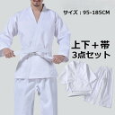 空手着 道着 空手衣 合気道 道着 道衣 授業用 中学 ジュニア 上下セット ズボン 上着 帯 合気道着 道衣 セット 上下 上着 ズボン 帯 3