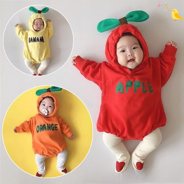 赤ちゃん 着ぐるみ ハロウィン ベビー 1歳 2歳 おもしろ 仮装 ロンパース リンゴ バナナ みかん フルー..